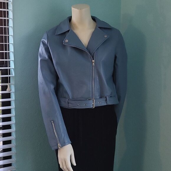 Active USA Jackets & Blazers - Active USA Vegan Belted Moto Jacket